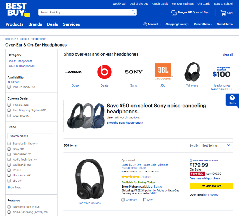 Best Buy Category Page Best Practices