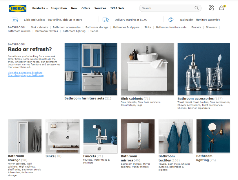 Ikea category page example